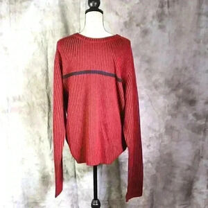 Chereskin Sweater, men's red/black stripe size XXL long sleeve sweater